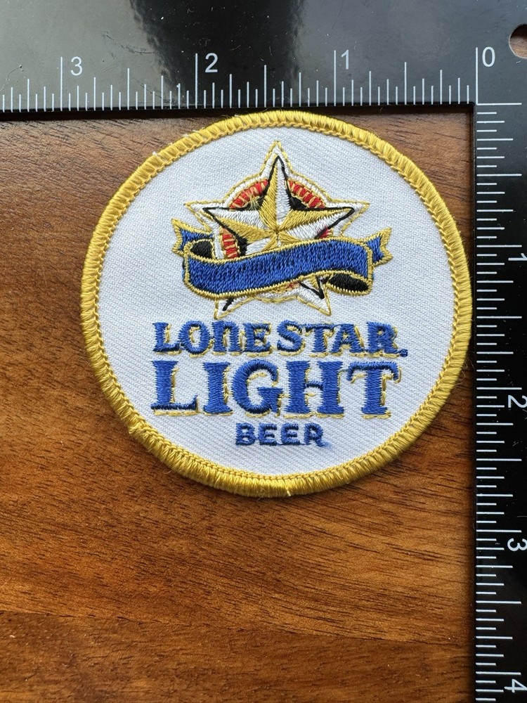 Lone Star Light Beer Embroidered Iron on Hat Patch