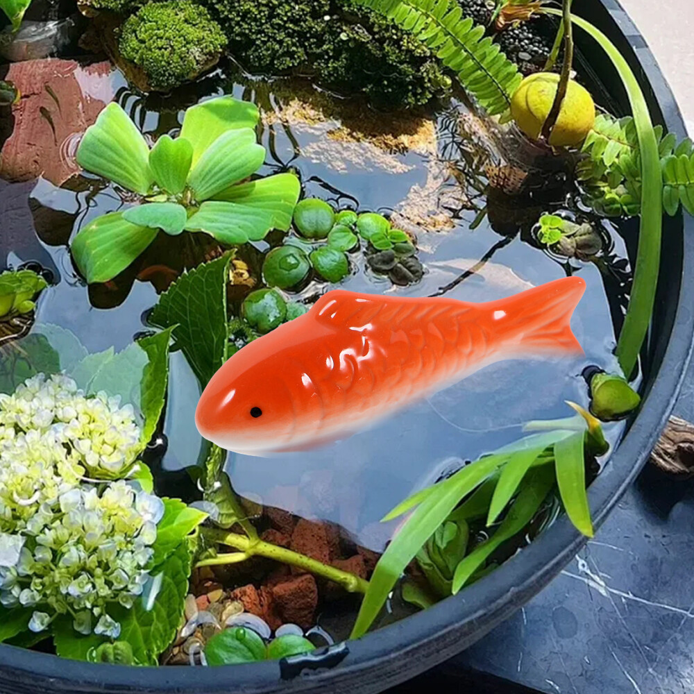 2Pcs Fish Decor Decorative Fish Ceramic Floating Fish Ceramic Fish Crafts