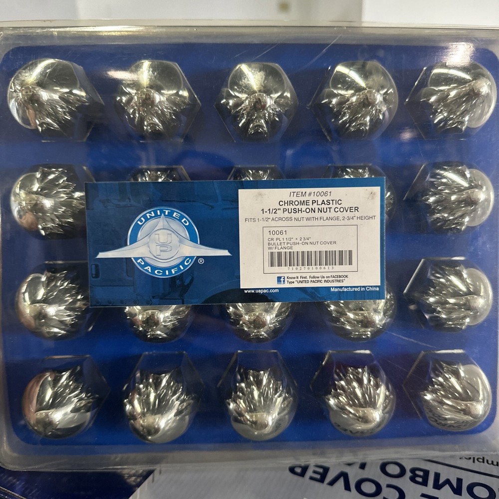 20 Pack Chrome Plastic 1-1/2” Push-On Nut Cover. #10061