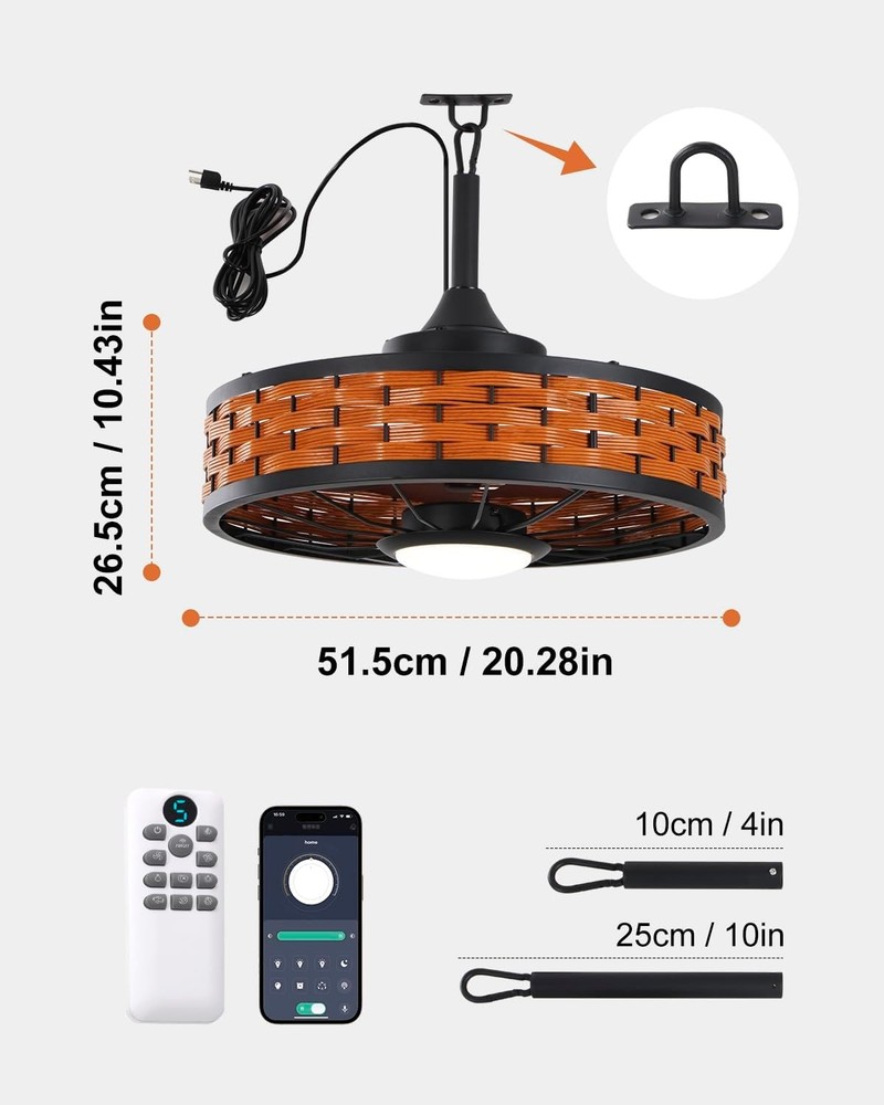 Circular Ceiling Fans with Light with Light Quiet Fan Ceiling Light for Bedroom