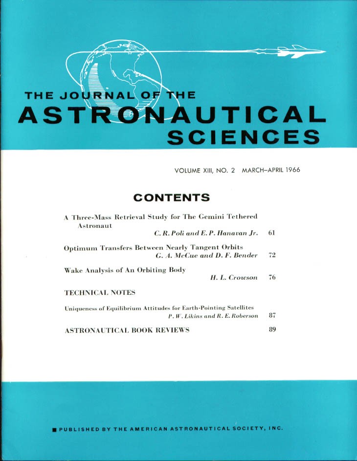 Journal Astronautical Sciences 3-4/1966 Gemini etc