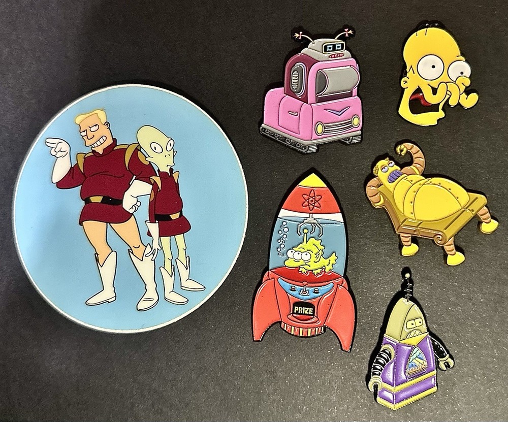 Futurama Enamel Pin Bundle + 1 Sticker