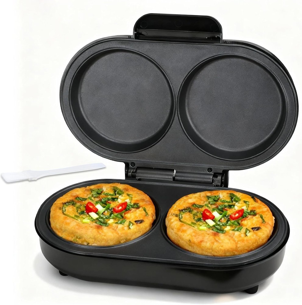 Electric Double Omelette Maker with Non-Stick Coating - Quick Breakfast Solution