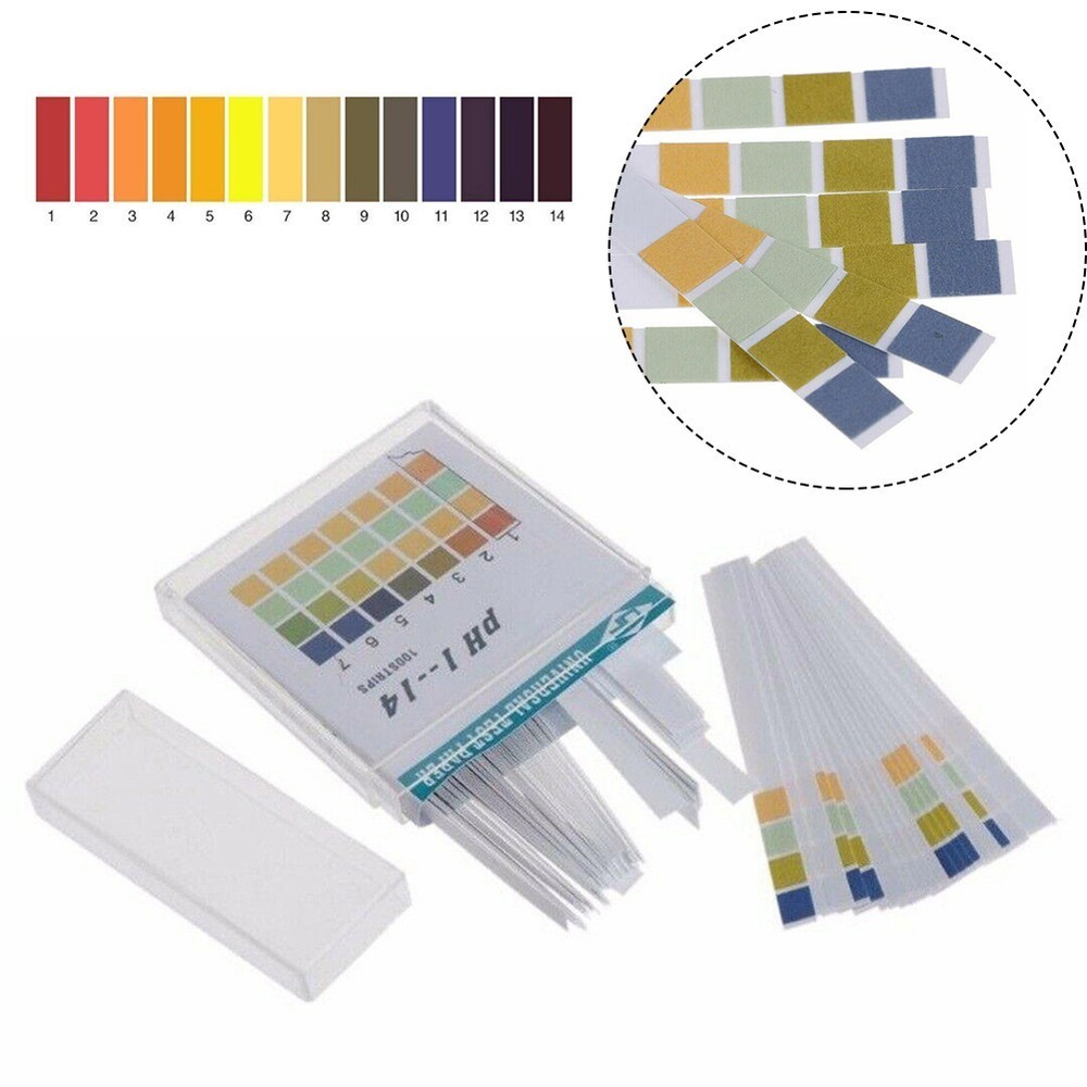 100pcs PH Test Strips Test Paper 1-14 PH Range Indicator Strips 87*67*11mm Pack