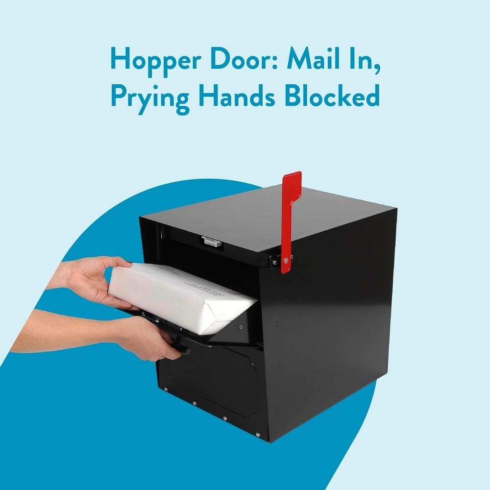 Oasis Classic Locking Post Mount Parcel Mailbox with High Security Reinforced...