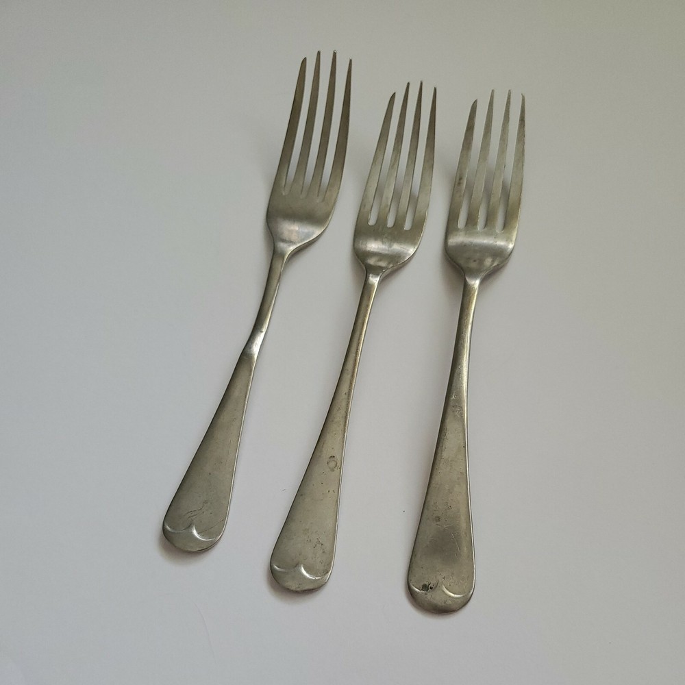 3 Dinner Forks Silverplate Flatware Maker??