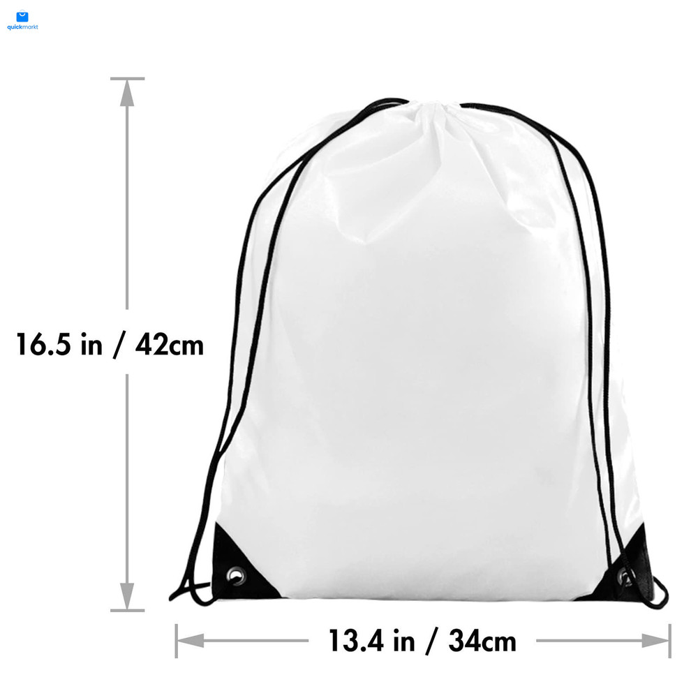 IKAYAS 6 Pcs Drawstring Bags Bulk White Backpack, 6 Pack,