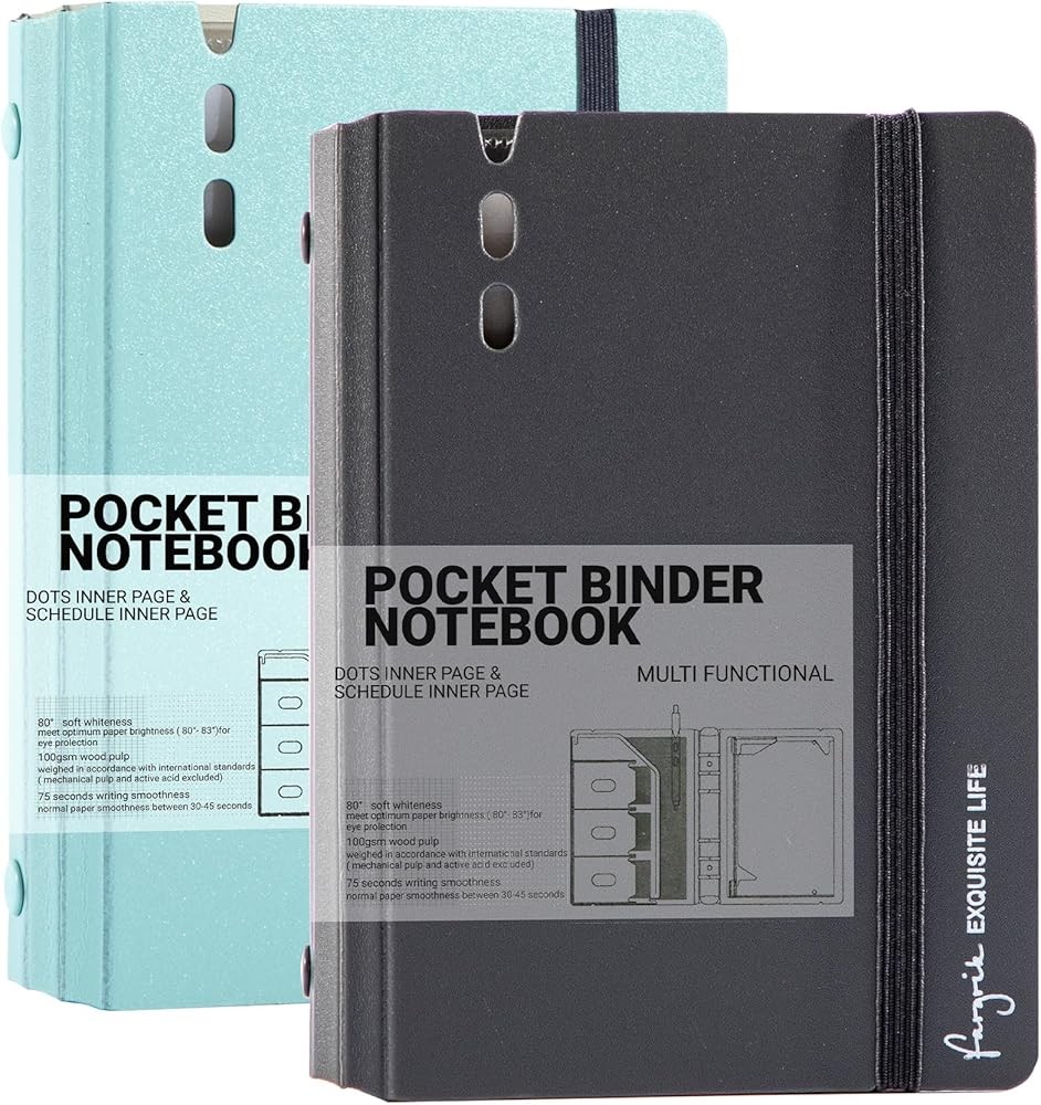 A7 Binder 6 Ring Notebook with Dividers Refillable Planner Binder