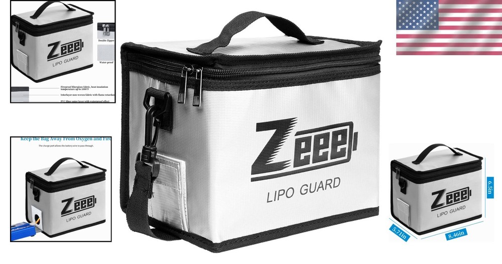 Fireproof Explosionproof Large Capacity Lipo Battery Pouch - 8.46x6.5in
