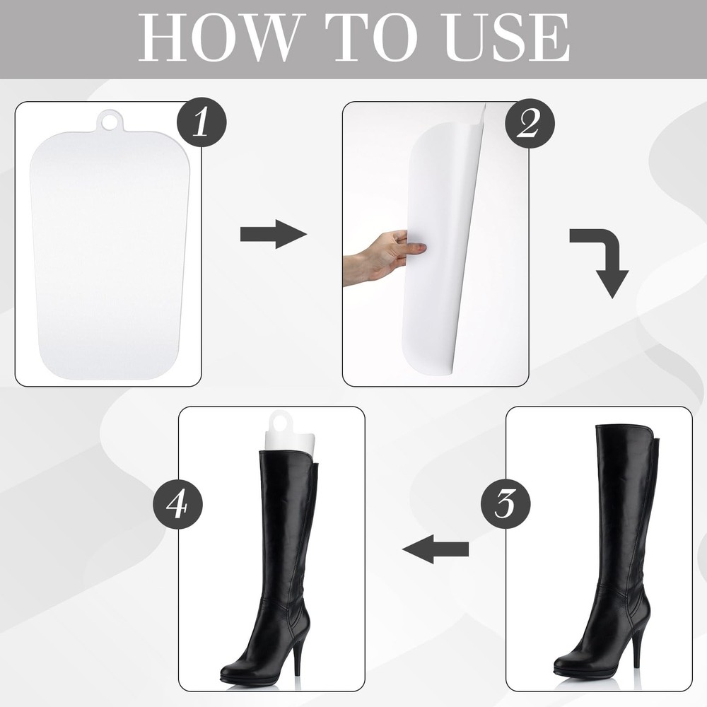 8 PCS 4 Pair Boot Shaper Form Inserts, Tall Support, Multisized Shape Holder