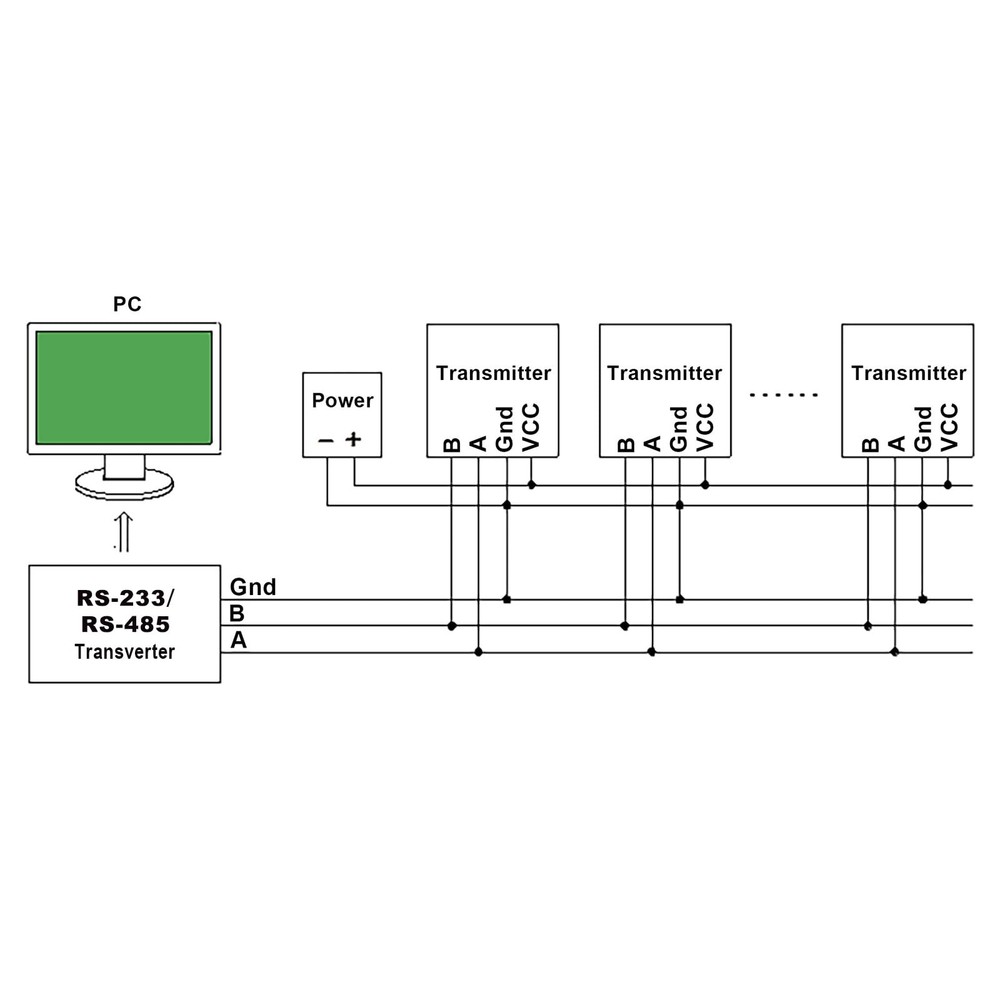 Tzone RS485 Temperature Humidity Sensor Modbus RTU Temp Digital Gray