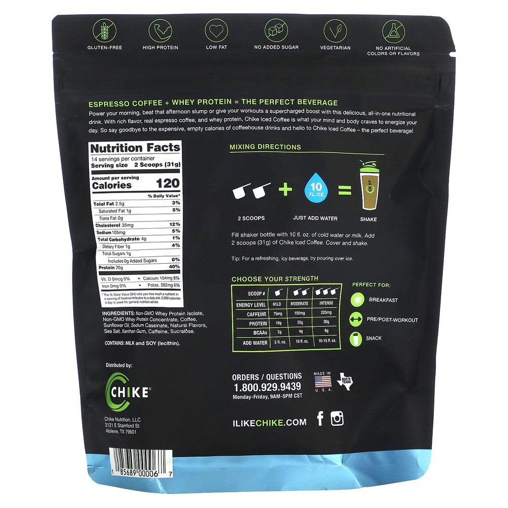 High Protein Iced Coffee, Original, 15.1 oz (427 g)