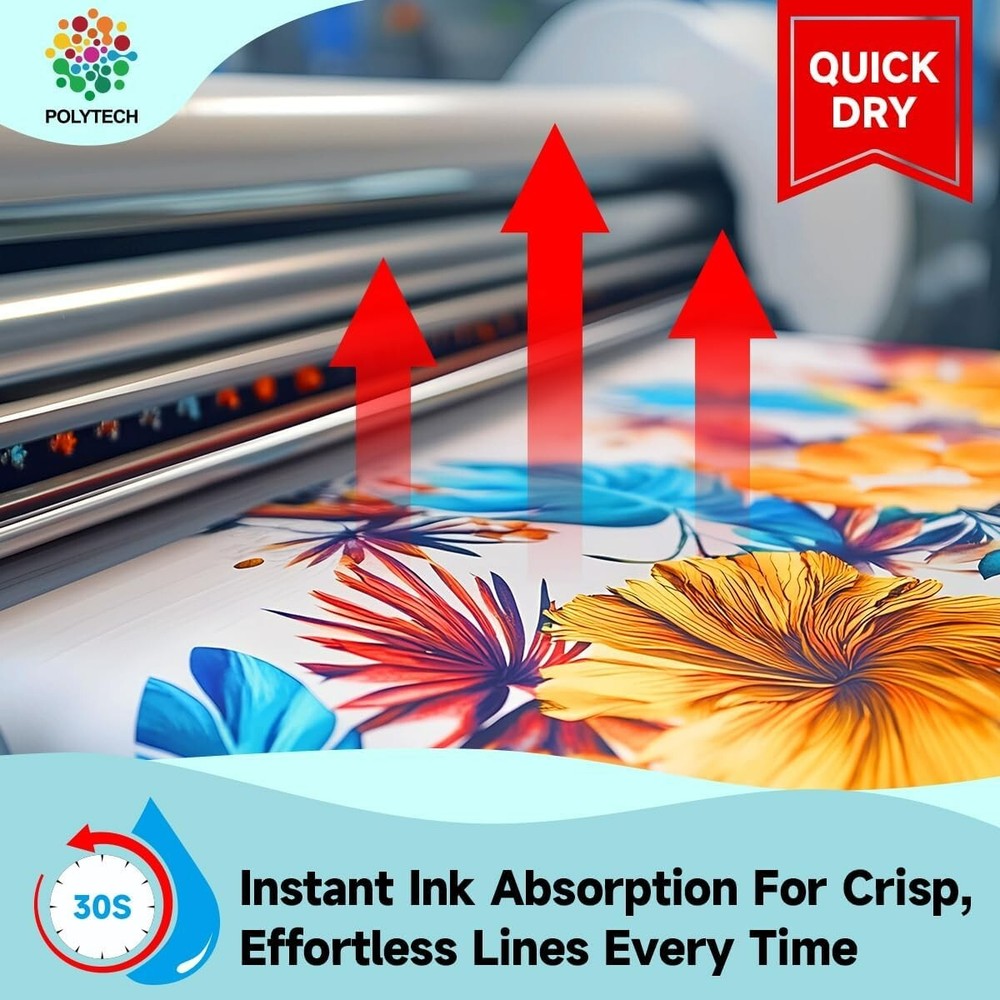 Polytech Sublimation Paper, 8.5x11, 50 Sheets Heat Transfer Paper