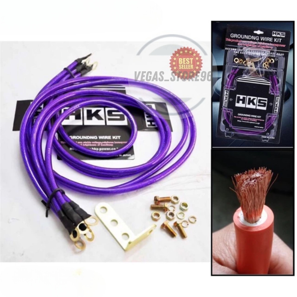Universal 5 Points HKS Super Earth Cable Wire Grounding Kit Performance Blue