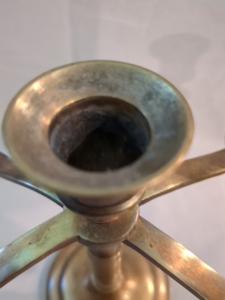 Vintage Solid Brass Candelabra 6.5"