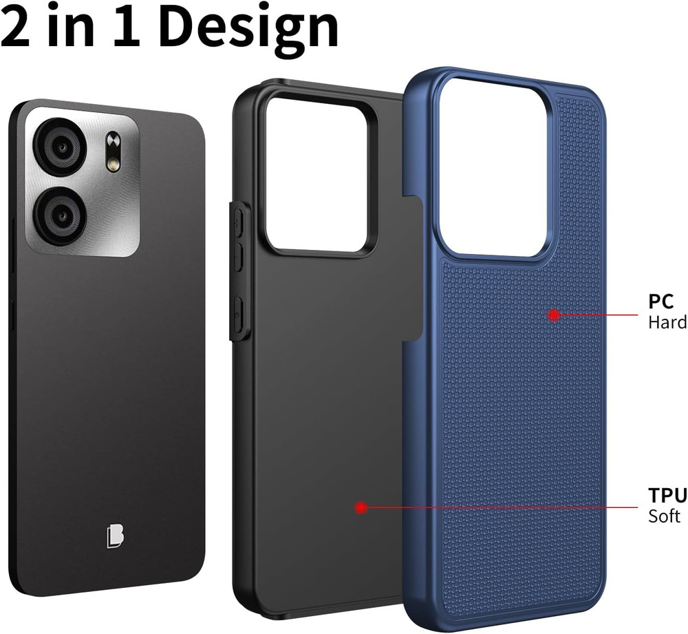 For BLU View 5 Phone Case with Tempered Glass Screen Protector,Dual Layer Heavy
