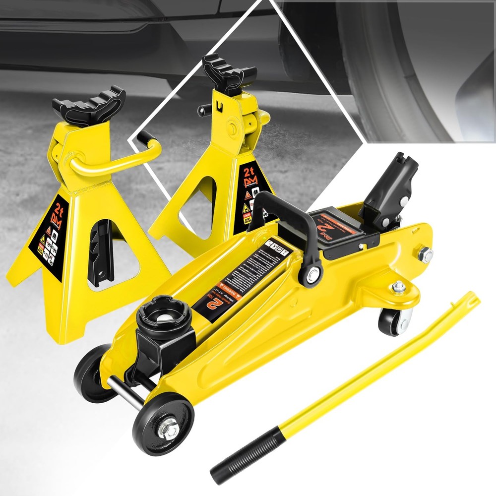 PM PERFORMOTOR Low Profile Hydraulic Trolley Service/Floor Jack Combo with 2 ...