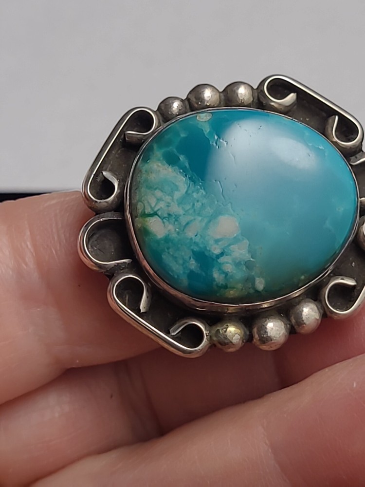 Size 6.5 Sterling Silver Navajo Turquoise Ring