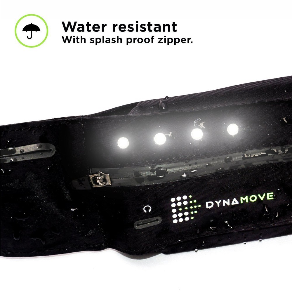 Dynamove Running belt for Iphone or Android with Motion Powered LEDs (S,M, or L)