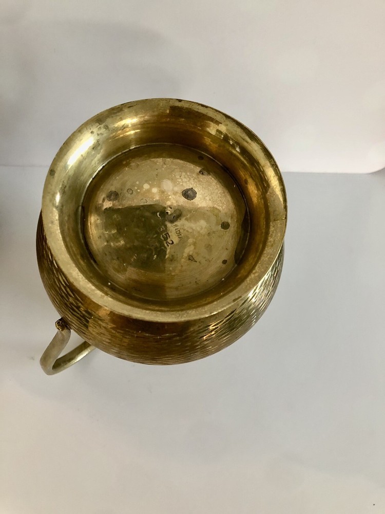 Solid Brass Hammered Textured Pitchers, 4 1/2 Inches Tall, Set Of 2