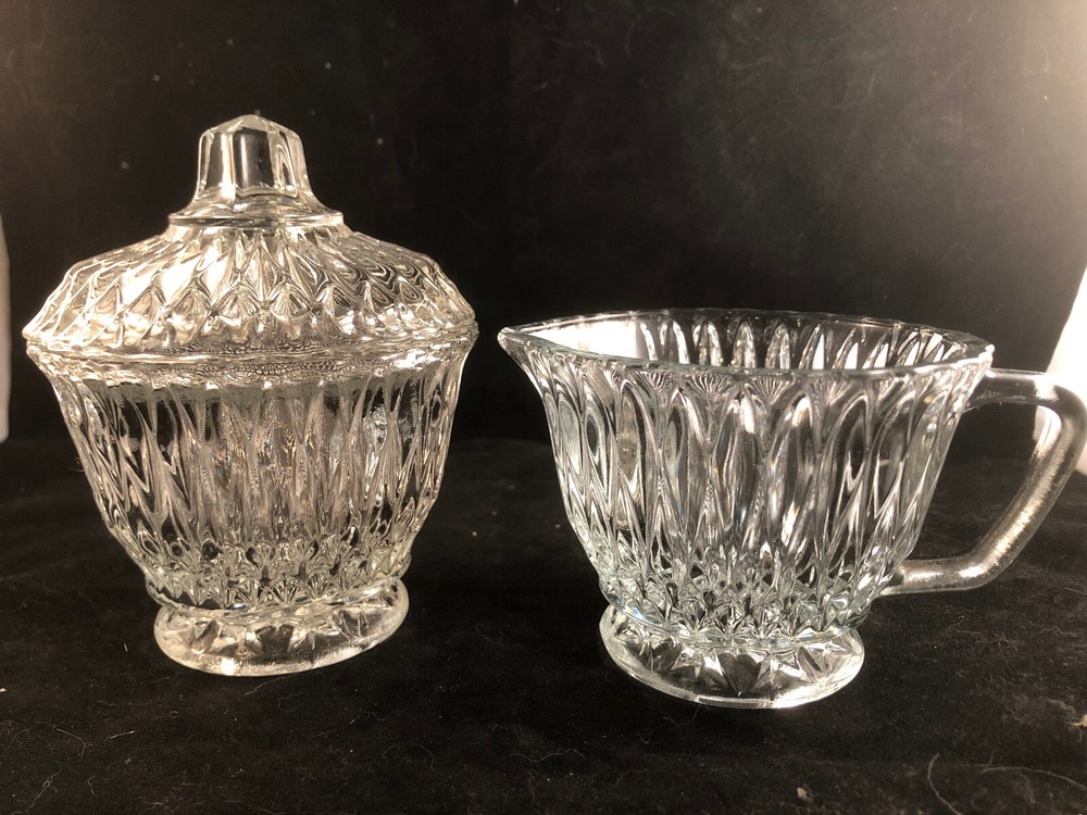 LIBBEY, ST. CLAIR CLASSIC, LRS45, CREAMER & SUGAR SET, CLEAR
