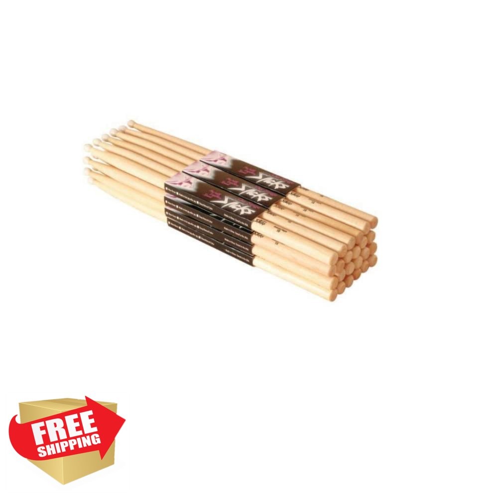 OnStage 7A Hickory Drumsticks, Nylon Tip, 12 Pairs