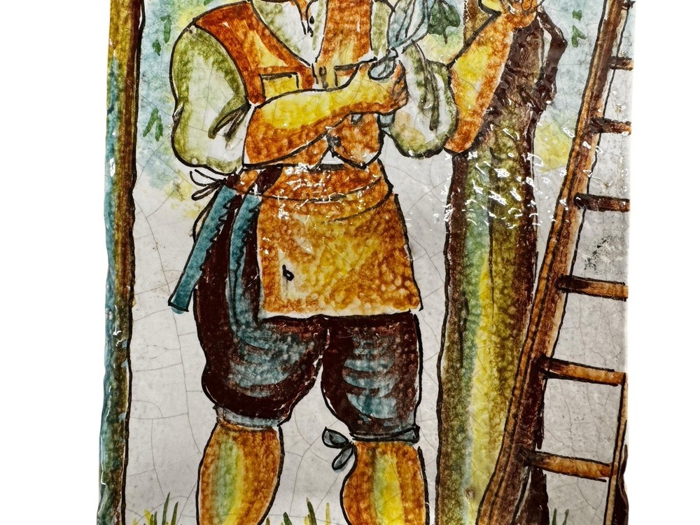 17th Century Italian Hand Painted Wall Tile