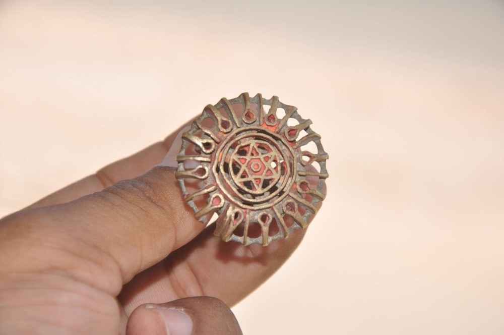 7 Pc Vintage Copper & Brass Unique Handcrafted Different Priest/Saint Tilak Dye