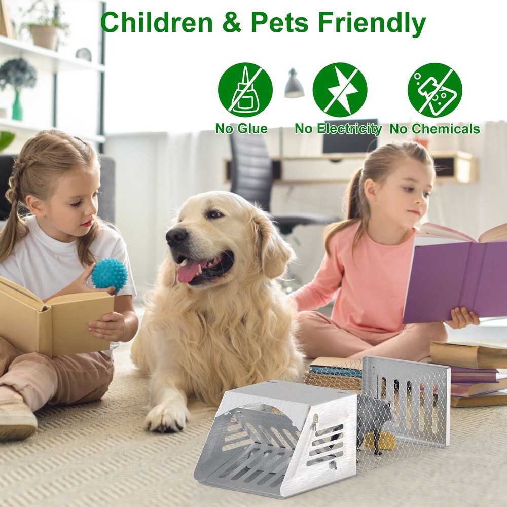 2x Reusable Humane Mouse Trap Cage W/ Auto Continuous Function& Single Way Door