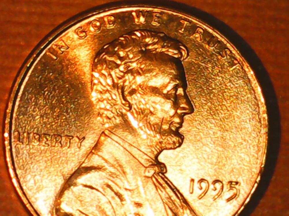 1995 Penny Reverse Die Crack or Gouge