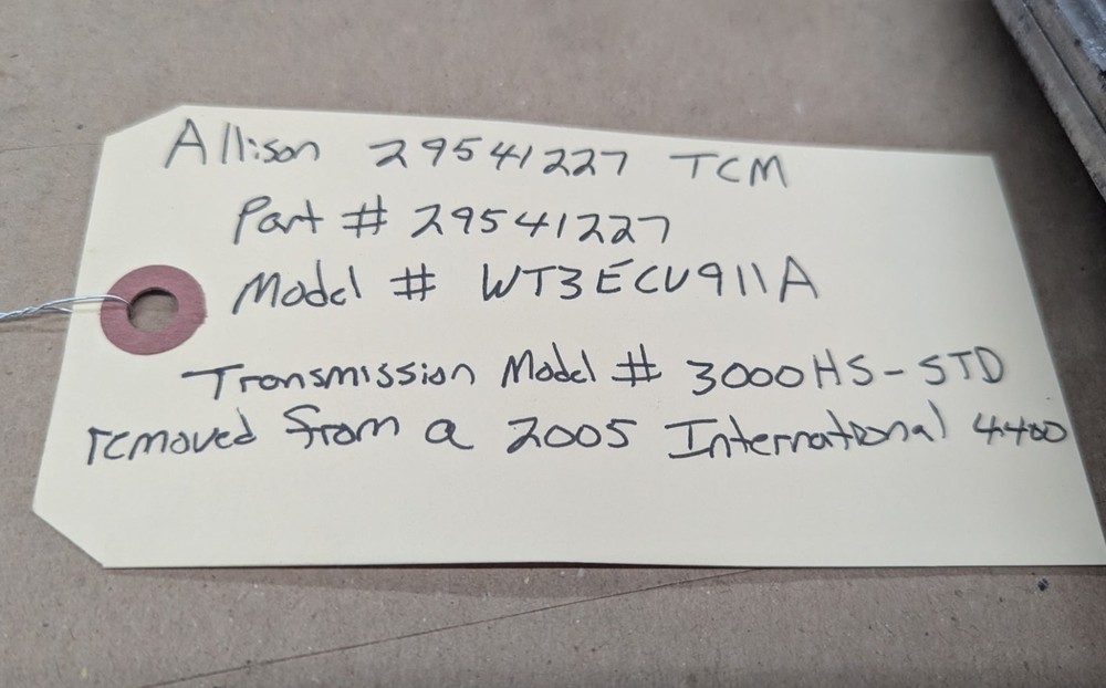 Allison 29541227 TCM Transmission Control Module WT3ECU911A 3000HS-STD