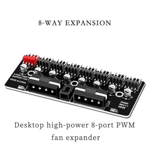 PH35D PWM Fan Hub 8CH Chassis Fan Speed Controller Desktop CPU SATA Interface
