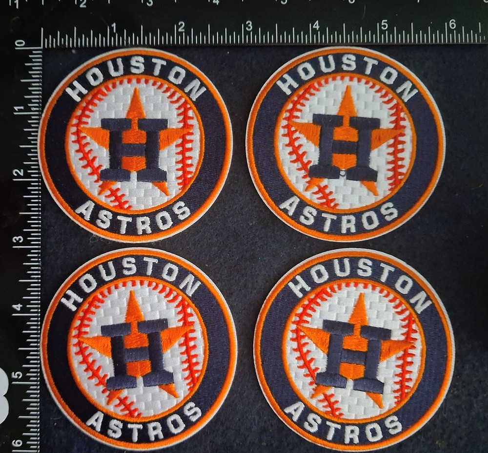 4 Qty HOUSTON ASTROS BASEBALL IRON ON PATCH
