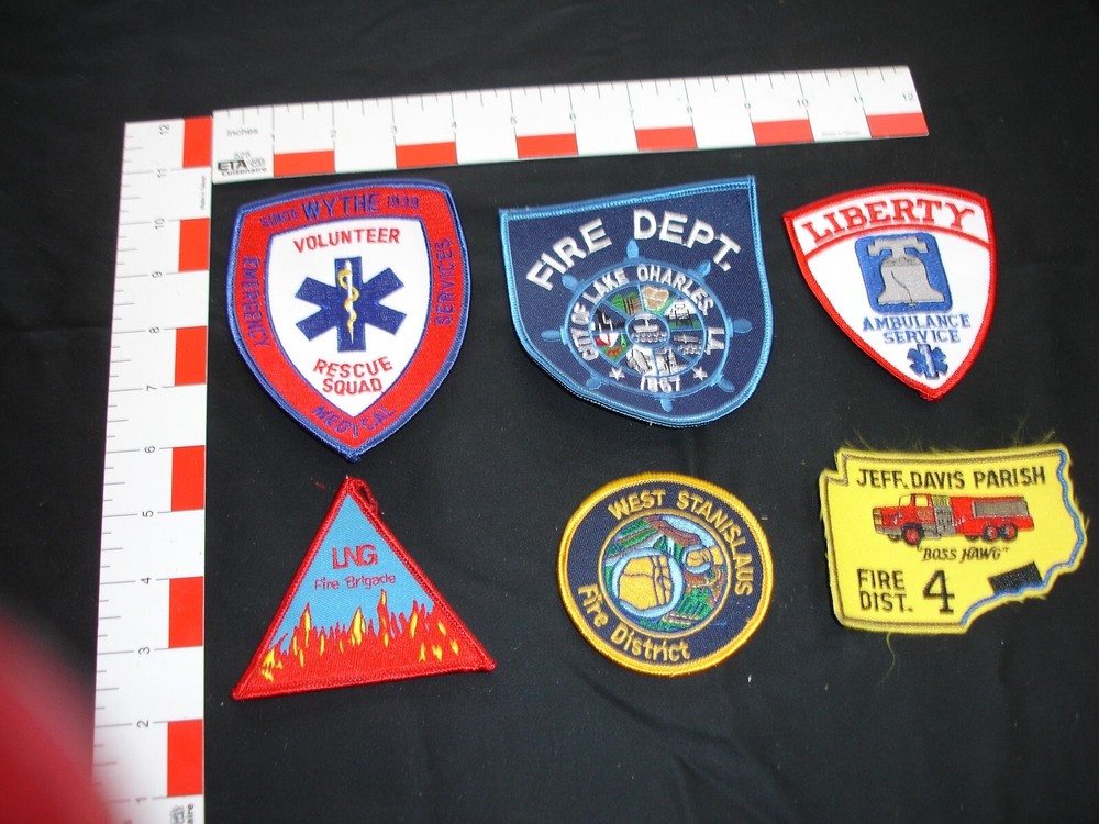 firefighting rescue fire department vintage patch set