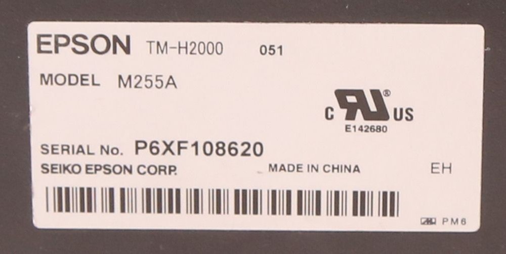 Epson TM-H2000 Thermal Receipt Printer; Knife, MICR, USB Plus Power Interface