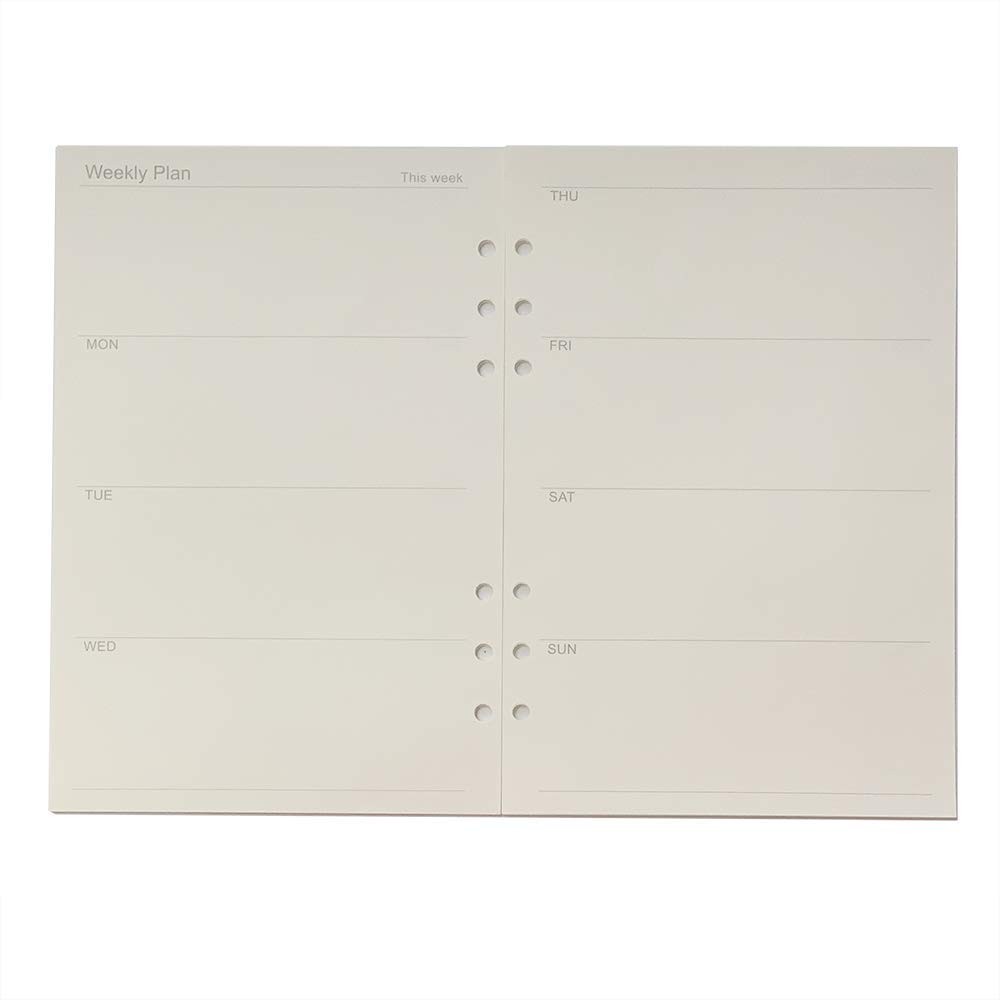 A5 Weekly Planner Refills Inserts 6-Ring A5, Plan