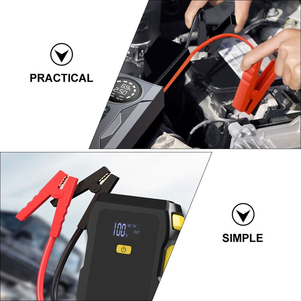 Self Jumper Cables Quick Connect Car Emergency Starting Power Supply Starter