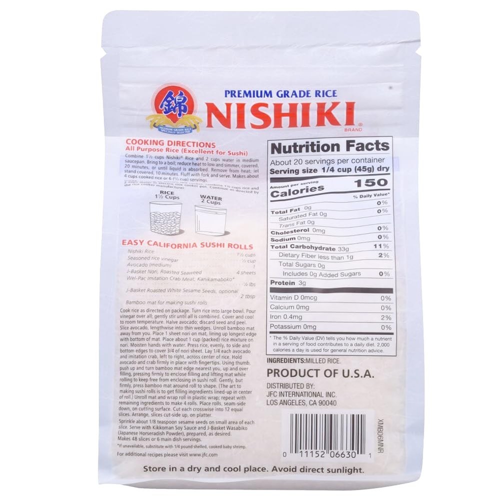 Nishiki Premium Musenmai Medium Grain White Rice, 2 Pound