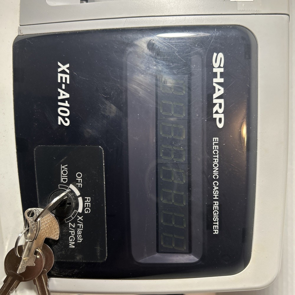 Sharp XE-A102 Electronic Cash Register With Keys Tested Working