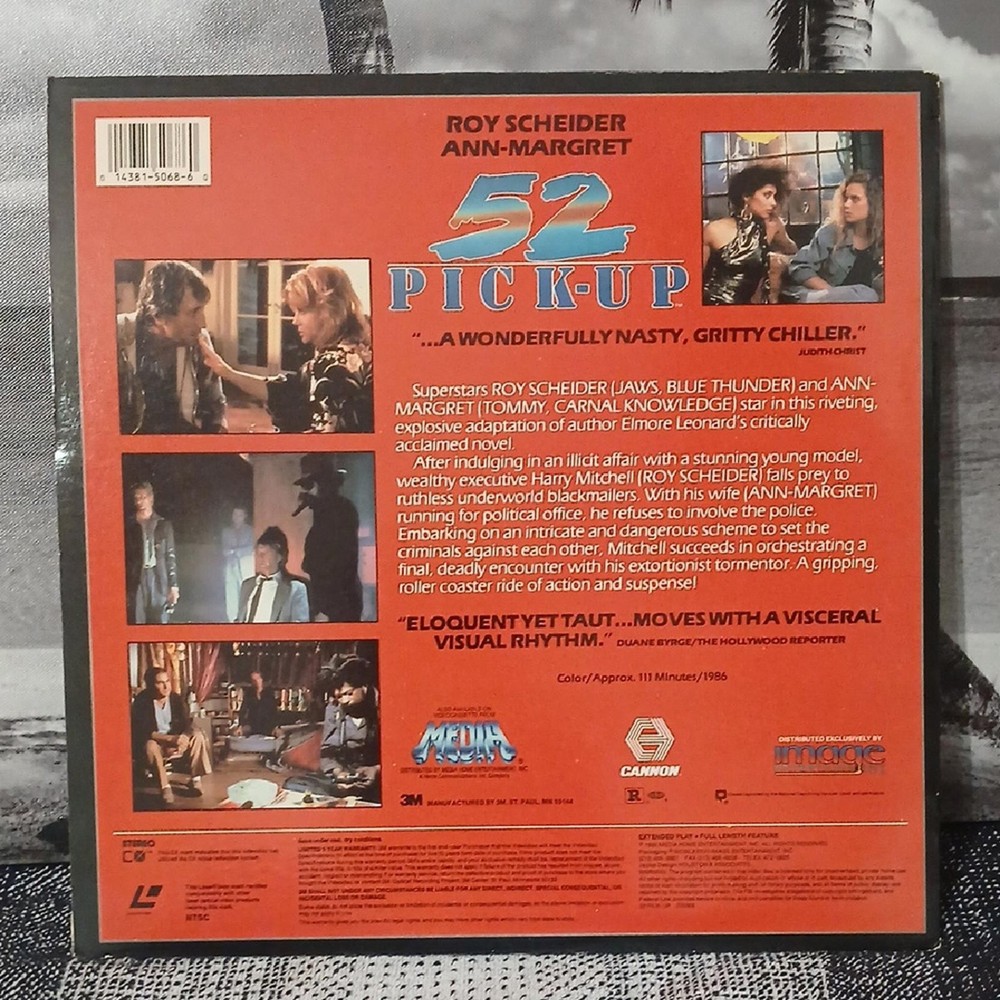 52 Pick-Up Movie LaserDisc