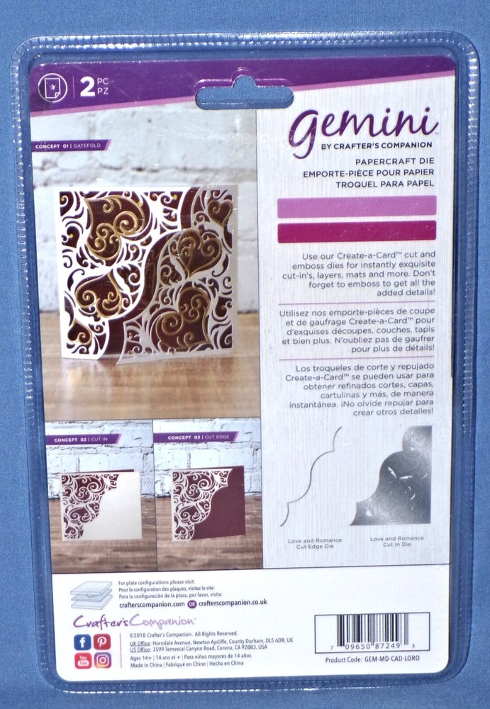 Gemini Love and Romance Create a Card 2pc Set 3 Concepts + Gatefold Design HTF