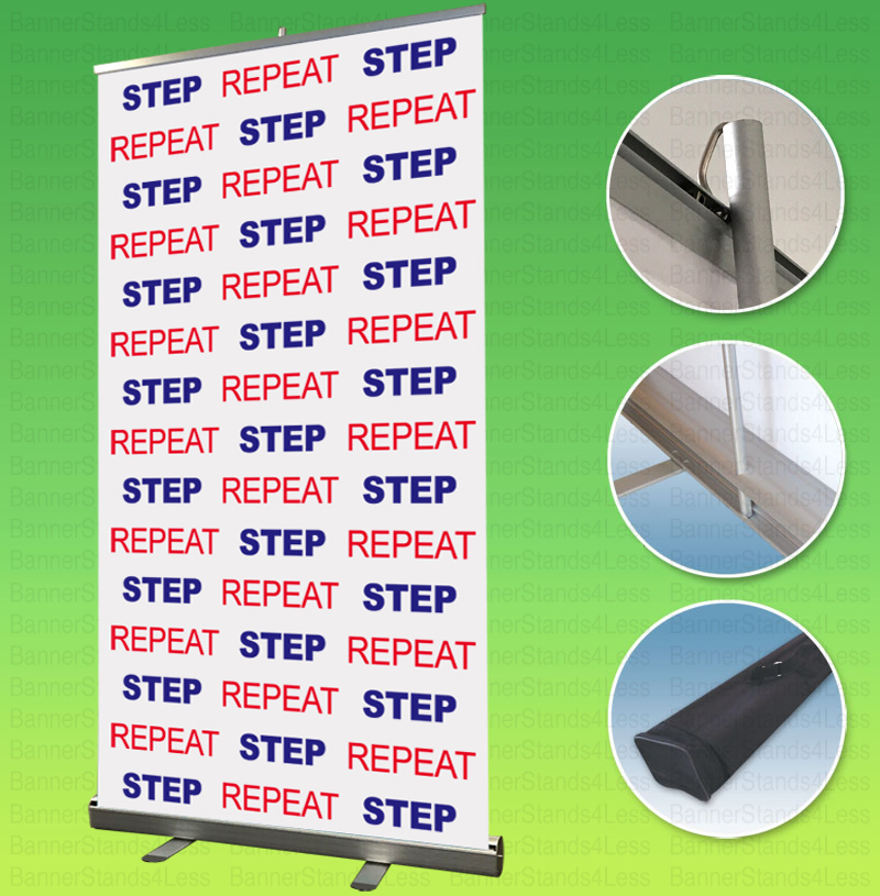 40x79 Step Repeat Backdrop Display Retractable Banner Stand Custom Free Printing