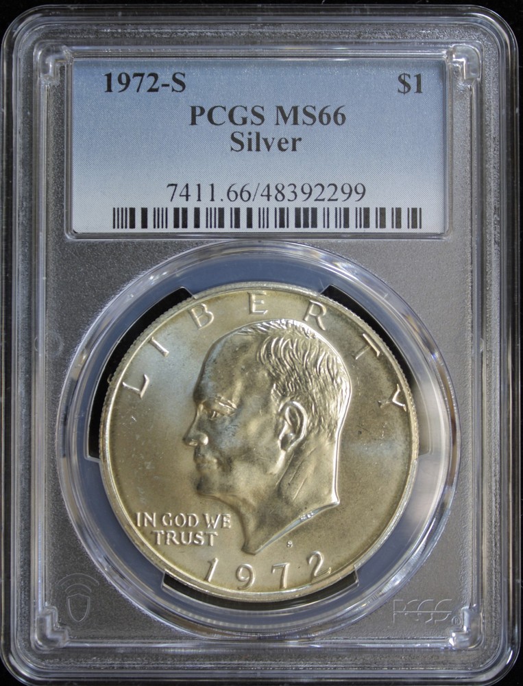 1972-S EISENHOWER SILVER DOLLAR PCGS MS66 (2430856)