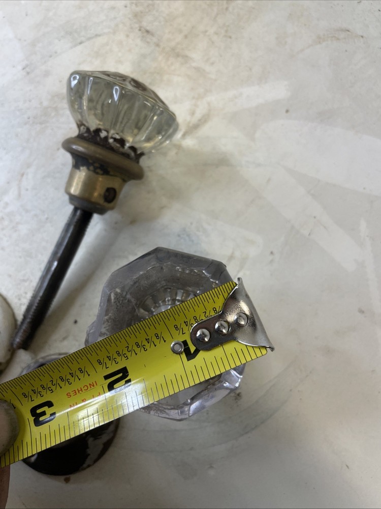 vintage glass door knobs lot Mixed Sizes One Has Chip