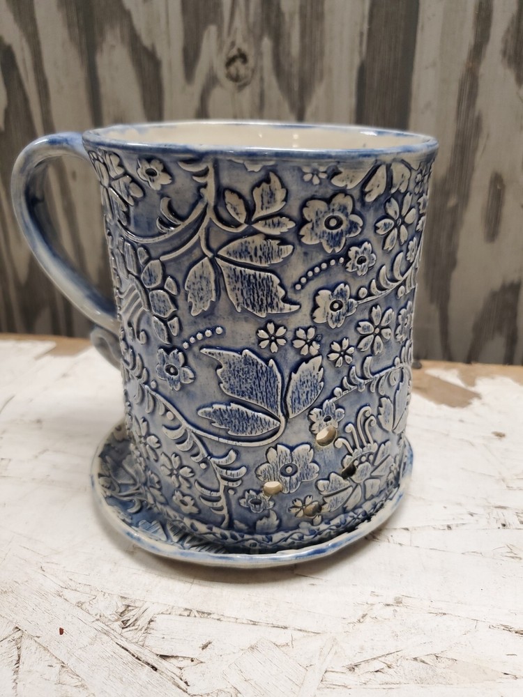 Ceramic Coffee Cup Mug Scent Diffuser Candle Holder Wax Melt 5.5" Tall (Ml)