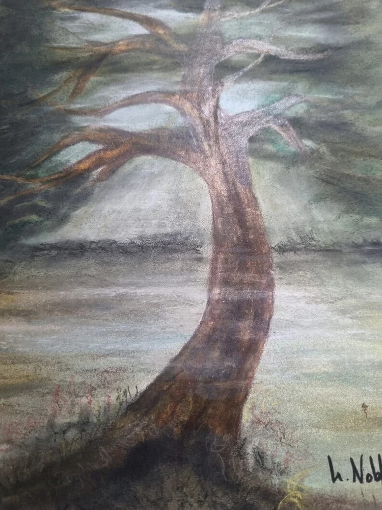 A3 size pastel & ink drawing. Original artwork not a print tree pastel painting