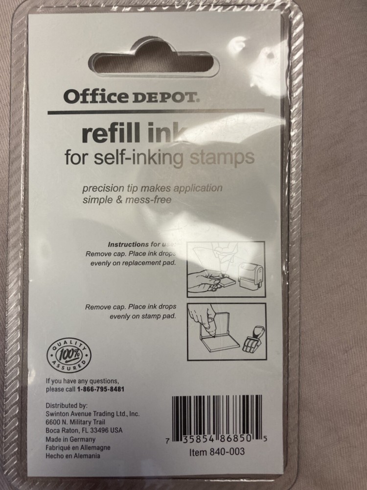 Refill Ink for Self-Inking Stamps, Blue, 1 fl oz.