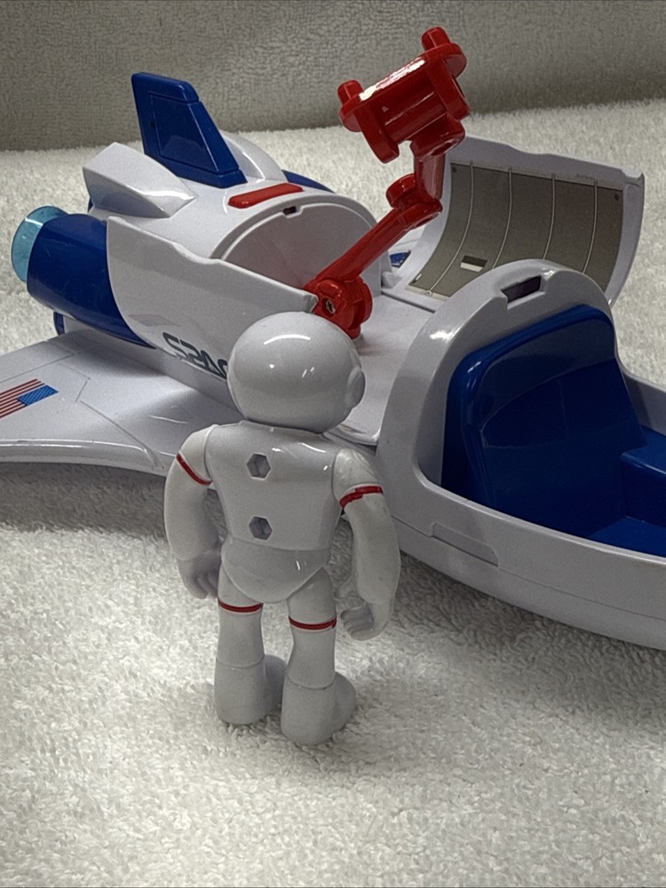 9” Space Shuttle Ship, Pilot, Lighted Engines Sound, By Play Mind, Works