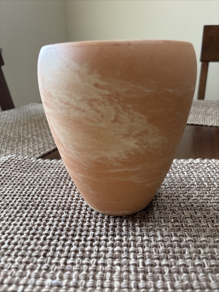 Studio Art Pottery Earthenware Planter Germany Orange Swirl