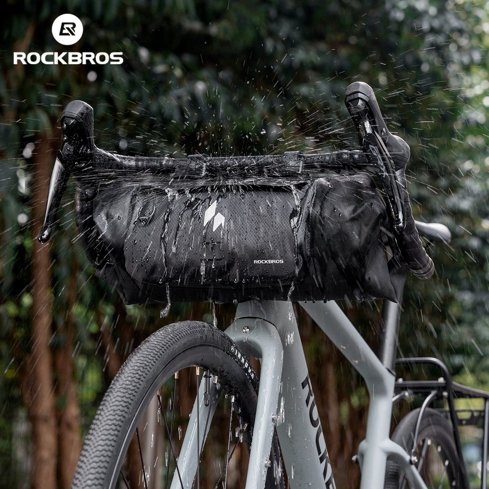 ROCKBROS Bicycle Handlebar Bag, Both Sides Open and Folded Closed,Waterproof 8L